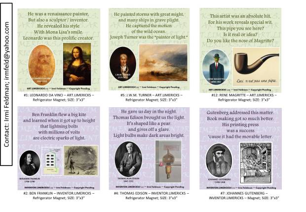 Sample Page-ART+INVENTOR LIMERICKS-Irmi Feldman